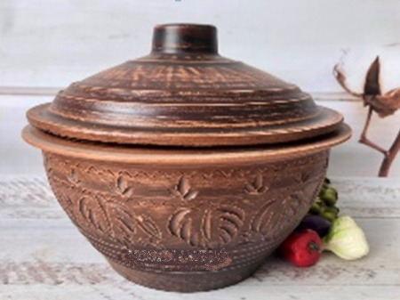 Кастрюля из красной глины - 2.5 л -7792 ✅ базовая цена 117.22 грн. ✔ Опт ✔ Скидки ✔ Заходите! - Интернет-магазин ✅ Фортуна-опт ✅