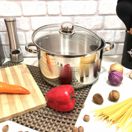 Кастрюля нержавеющая большая Edenberg EB - 3009 - 8,5 л ✅ базовая цена $24.08 ✔ Опт ✔ Скидки ✔ Заходите! - Интернет-магазин ✅ Фортуна-опт ✅