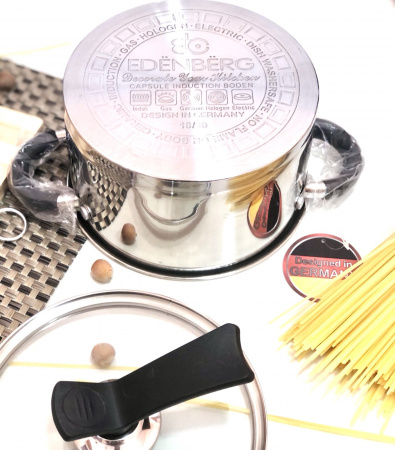 Кастрюля с удобной ручкой Edenberg EB - 3698 - 7.7 л ✅ картинка - Интернет-магазин ✅ Fortuna-opt.com.ua. ✅ Кастрюля с удобной ручкой Edenberg EB - 3698 - 7.7 л ✅ базовая цена $16.67 ✔ Опт ✔ Скидки ✔ Заходите! - Интернет-магазин ✅ Фортуна-опт ✅