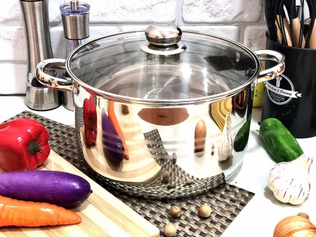 Кастрюля нержавеющая A-Plus - 2170 - 8,2 л  ✅ базовая цена $15.29 ✔ Опт ✔ Скидки ✔ Заходите! - Интернет-магазин ✅ Фортуна-опт ✅