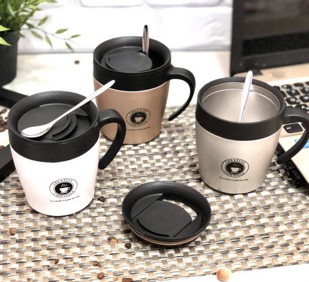 Термокружка с ложкой 330мл Benson -130 ➜ фото ➜ розн цена $5.97 - Интернет-магазин ✅ Fortuna-opt.com.ua. ✅