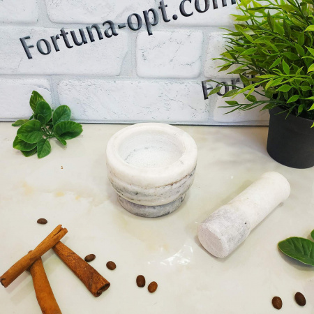 Ступка с пестиком мрамор А-Плюс 0540 ✅ базовая цена $5.10 ✔ Опт ✔ Скидки ✔ Заходите! - Интернет-магазин ✅ Фортуна-опт ✅