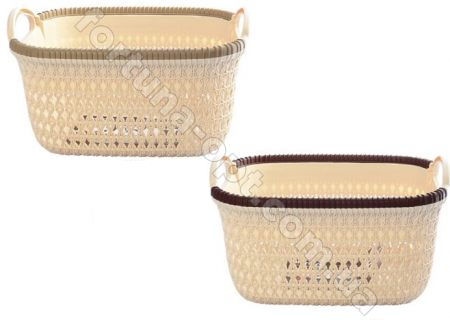 Корзина-плетенка с ручками пластиковая 37*30*22 см - Stenson - 85470 ✅ базовая цена $4.77 ✔ Опт ✔ Скидки ✔ Заходите! - Интернет-магазин ✅ Фортуна-опт ✅