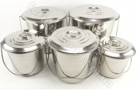 Набор ведер нержавеющих с крышками  0385 ✅ базовая цена $44.76 ✔ Опт ✔ Скидки ✔ Заходите! - Интернет-магазин ✅ Фортуна-опт ✅