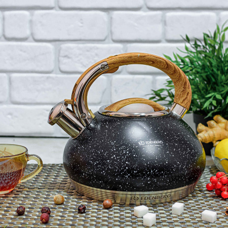 Чайник мраморный со свистком 3л Edenberg ЕВ 8811 ✅ картинка - Интернет-магазин ✅ Fortuna-opt.com.ua. ✅ Чайник мраморный со свистком 3л Edenberg ЕВ 8811 ✅ базовая цена $23.06 ✔ Опт ✔ Скидки ✔ Заходите! - Интернет-магазин ✅ Фортуна-опт ✅