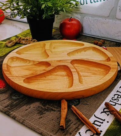 Менажница Ясень 25см круглая 6 секций 0128 ✅ базовая цена 184.95 грн. ✔ Опт ✔ Скидки ✔ Заходите! - Интернет-магазин ✅ Фортуна-опт ✅