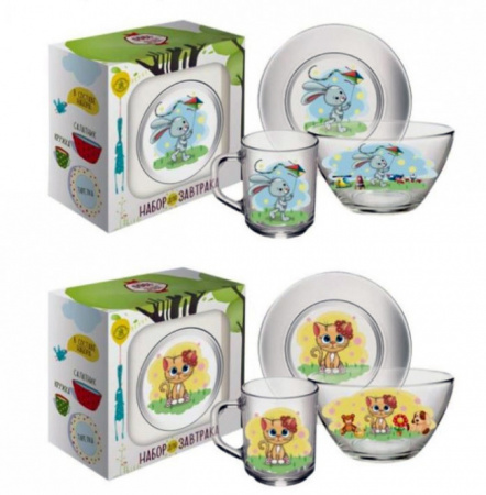 Детский набор 3 пр "Зайчик и котик" 204918 ✅ базовая цена 155.40 грн. ✔ Опт ✔ Скидки ✔ Заходите! - Интернет-магазин ✅ Фортуна-опт ✅
