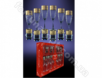 Набор бокалов под шампанское+стопка Версаче GE 08-1687/837 12 пр ➜ Оптом и в розницу ✅ актуальная цена -Интернет магазин ✅  Фортуна ✅