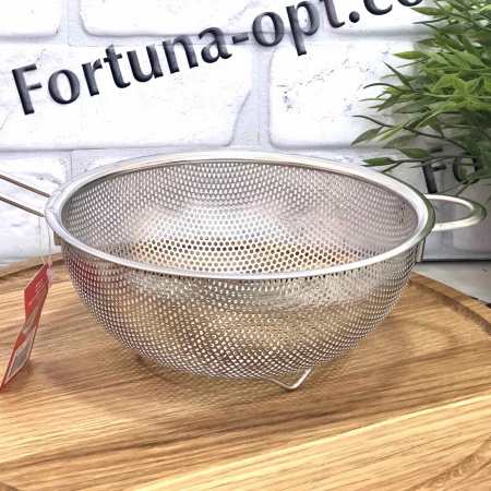 Дуршлаг- сито 25 см лазерное с ручкой 1244  ✅ картинка - Интернет-магазин ✅ Fortuna-opt.com.ua. ✅ Дуршлаг- сито 25 см лазерное с ручкой 1244  ✅ базовая цена $3.21 ✔ Опт ✔ Скидки ✔ Заходите! - Интернет-магазин ✅ Фортуна-опт ✅