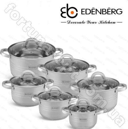 Набор кастрюль из нержавеющей стали Edenberg ЕВ - 4014➜ Опт и розница ✅ актуальная цена -Интернет магазин ✅ Фортуна ✅