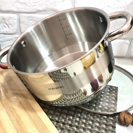 Кастрюля с крышкой Edenberg EB - 3007 - 5,5 л ✅ базовая цена $23.68 ✔ Опт ✔ Скидки ✔ Заходите! - Интернет-магазин ✅ Фортуна-опт ✅