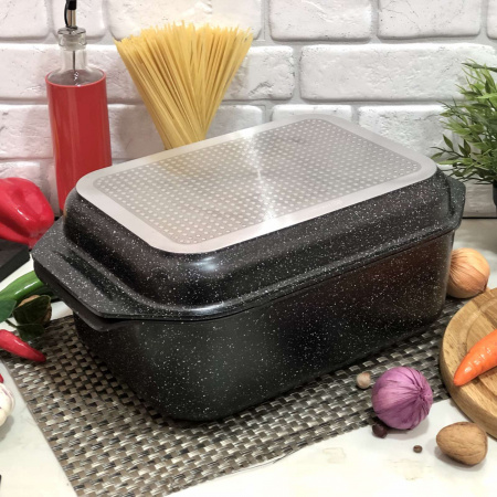 Гусятница овальная с крышкой-гриль Edenberg EB-4606 - 5.5 л, мрамор ✅ базовая цена $39.07 ✔ Опт ✔ Скидки ✔ Заходите! - Интернет-магазин ✅ Фортуна-опт ✅