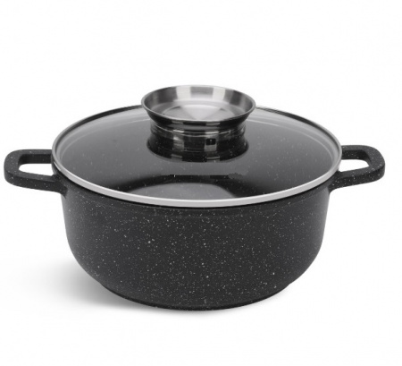 Казан - кастрюля круглая с мраморным покрытием A-Plus - 1462 - 5,2 л - 26 см ✅ базовая цена $20.53 ✔ Опт ✔ Скидки ✔ Заходите! - Интернет-магазин ✅ Фортуна-опт ✅