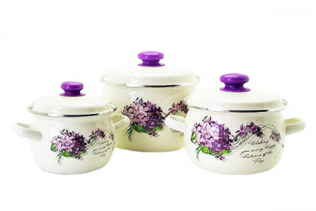 Набор эмалированных кастрюль 1,5л/2,5л/3,5л "928" Виола ✅ базовая цена 981.97 грн. ✔ Опт ✔ Скидки ✔ Заходите! - Интернет-магазин ✅ Фортуна-опт ✅