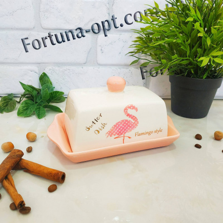 Масленка керамическая Фламинго 20х13,h-10,4 700-02-13 ✅ базовая цена 172.64 грн. ✔ Опт ✔ Скидки ✔ Заходите! - Интернет-магазин ✅ Фортуна-опт ✅