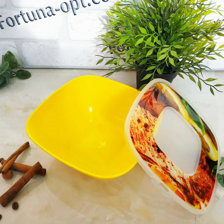 Миска 1,5л пластиковая с крышкой Квадратная Весна 0064 ✅ базовая цена 31.17 грн. ✔ Опт ✔ Скидки ✔ Заходите! - Интернет-магазин ✅ Фортуна-опт ✅