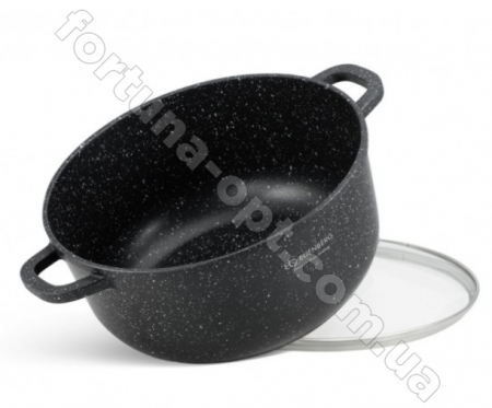 Казан мраморное покрытие с крышкой с отверстием для масла Edenberg EB - 8120 - 6.5л/28см ✅ базовая цена $22.73 ✔ Опт ✔ Скидки ✔ Заходите! - Интернет-магазин ✅ Фортуна-опт ✅