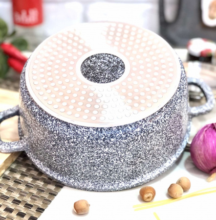 Казан мраморный 3,2 л  серый - Unique 5215 ✅ базовая цена $13.06 ✔ Опт ✔ Скидки ✔ Заходите! - Интернет-магазин ✅ Фортуна-опт ✅