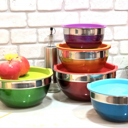 Набор нержавеющих мисок с крышкой Edenberg EB - 3637 ✅ базовая цена $19.52 ✔ Опт ✔ Скидки ✔ Заходите! - Интернет-магазин ✅Фортуна-опт ✅