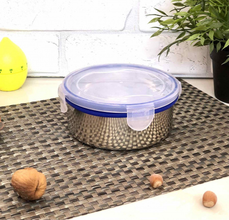 Миска из нержавеющей стали с герметичной крышкой 500 мл A-Plus - 0623 ✅ базовая цена $1.24 ✔ Опт ✔ Скидки ✔ Заходите! - Интернет-магазин ✅ Фортуна-опт ✅