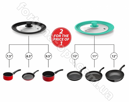 Крышка с силиконовым ободком многоразмерная A-Plus 1918 16/18/20 см ✅ базовая цена $3.56 ✔ Опт ✔ Скидки ✔ Заходите! - Интернет-магазин ✅ Фортуна-опт ✅