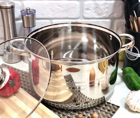 Кастрюля со стеклянной крышкой A-Plus - 2168 - 5,1 л  ✅ базовая цена $12.20 ✔ Опт ✔ Скидки ✔ Заходите! - Интернет-магазин ✅ Фортуна-опт ✅