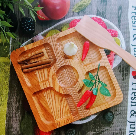 Менажница Ясень 25см квадратная 5 секций 0132 ✅ базовая цена 197.14 грн. ✔ Опт ✔ Скидки ✔ Заходите! - Интернет-магазин ✅ Фортуна-опт ✅