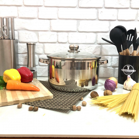 Кастрюля нержавеющая большая Edenberg EB - 3009 - 8,5 л ✅ базовая цена $24.08 ✔ Опт ✔ Скидки ✔ Заходите! - Интернет-магазин ✅ Фортуна-опт ✅