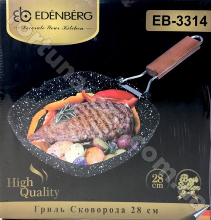 Сковорода-гриль Edenberg EB - 3313 - 24 см ✅ картинка - Интернет-магазин ✅ Fortuna-opt.com.ua. ✅ Сковорода-гриль Edenberg EB - 3313 - 24 см ✅ базовая цена $10.83 ✔ Опт ✔ Скидки ✔ Заходите! - Интернет-магазин ✅ Фортуна-опт ✅