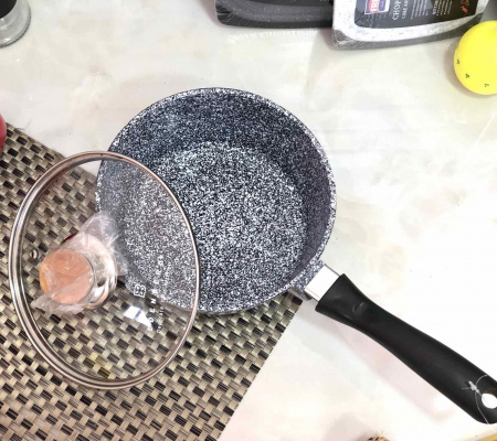 Ковш с крышкой гранит Edenberg EB - 8043 - 1,3 л - 16 см ✅ базовая цена $14.03 ✔ Опт ✔ Скидки ✔ Заходите! - Интернет-магазин ✅ Фортуна-опт ✅