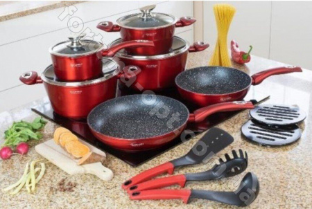 Набор посуды Edenberg EB - 5612 Burgundy Metallic Line ✅ картинка - Интернет-магазин ✅ Fortuna-opt.com.ua. ✅ Набор посуды Edenberg EB - 5612 Burgundy Metallic Line ✅ базовая цена $107.85 ✔ Опт ✔ Скидки ✔ Заходите! - Интернет-магазин ✅ Фортуна-опт ✅