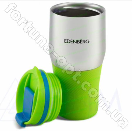 Термокружка с силиконовой вставкой Edenberg EB - 631 - 0,38 л ➜ фото ➜ розн цена $6.81 - Интернет-магазин ✅ Fortuna-opt.com.ua. ✅