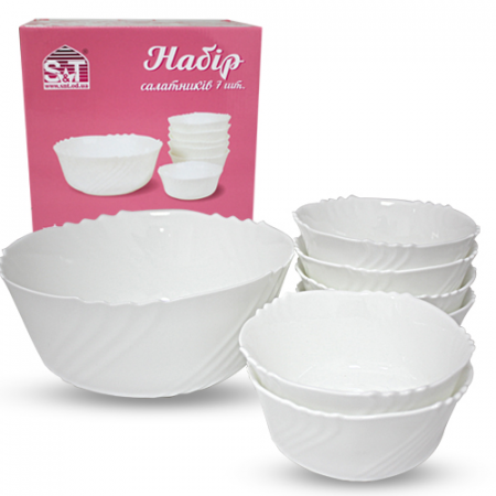 Набор салатников стеклокерамика SNT - 30056-00 7 шт ✅ базовая цена 362.21 грн. ✔ Опт ✔ Скидки ✔ Заходите! - Интернет-магазин ✅ Фортуна-опт ✅
