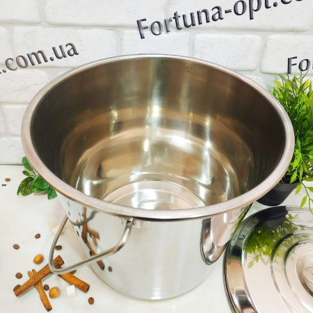 Ведро нержавеющее с крышкой A-Plus - 0390 (15 л) ✅ базовая цена $10.54 ✔ Опт ✔ Скидки ✔ Заходите! - Интернет-магазин ✅ Фортуна-опт ✅