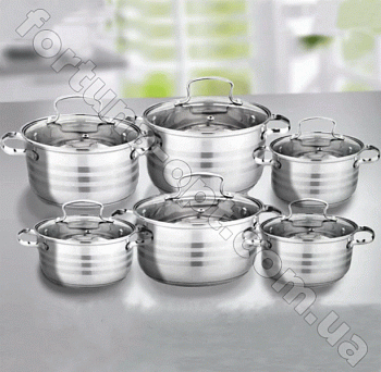Набор посуды из нержавеющей стали Edenberg EB - 4075  ➜ фото изображение - Интернет магазин ✅ Fortuna-opt.com.ua. ✅ Набор посуды из нержавеющей стали Edenberg EB - 4075  ➜ Оптом и в розницу ✅ актуальная цена - Интернет магазин ✅ Фортуна ✅