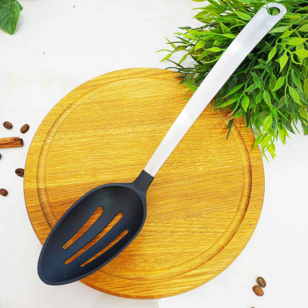 Ложка кухонная тефлоновая с дырками A-Plus - 0343 (34 см) ✅ картинка - Интернет-магазин ✅ Fortuna-opt.com.ua. ✅ Ложка кухонная тефлоновая с дырками A-Plus - 0343 (34 см) ✅ базовая цена $1.08 ✔ Опт ✔ Скидки ✔ Заходите! - Интернет-магазин ✅ Фортуна-опт ✅