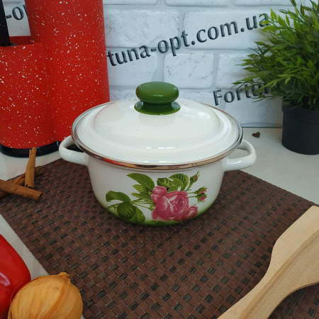 Кастрюля эмалированная коническая 2 л Роза кавказа 1810/3 ✅ базовая цена 232.67 грн. ✔ Опт ✔ Скидки ✔ Заходите! - Интернет-магазин ✅ Фортуна-опт ✅
