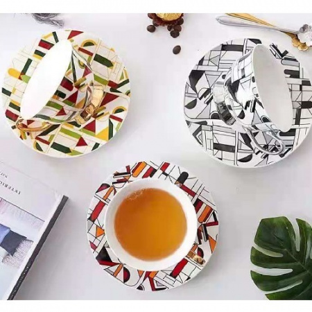 Чашка с блюдцем и ложкой 220 мл "Picasso" 00937 ✅ базовая цена $8.62 ✔ Опт ✔ Скидки ✔ Заходите! - Интернет-магазин ✅ Фортуна-опт ✅