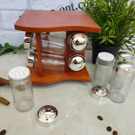 Спецовница на деревянной подставке 8 шт d18*15*17см Stenson 3822 ✅ картинка - Интернет-магазин ✅ Fortuna-opt.com.ua. ✅ Спецовница на деревянной подставке 8 шт d18*15*17см Stenson 3822 ✅ базовая цена $13.52 ✔ Опт ✔ Скидки ✔ Заходите! - Интернет-магазин ✅ Фортуна-опт ✅