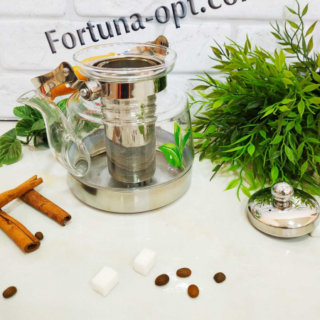 Чайник стекло  1000мл (А-Плюс) 1052 ✅ базовая цена $11.67 ✔ Опт ✔ Скидки ✔ Заходите! - Интернет-магазин ✅ Фортуна-опт ✅