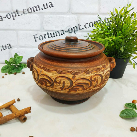   Бульйонник большой красная глина 2,5 л 7752 ✅ базовая цена 174.05 грн. ✔ Опт ✔ Скидки ✔ Заходите! - Интернет-магазин ✅ Фортуна-опт ✅