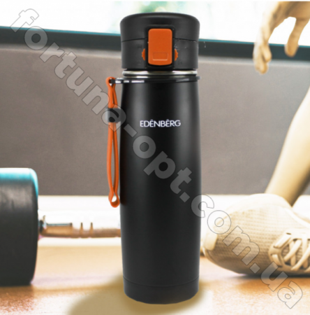 Термокружка - термос Edenberg EB - 629 с силиконовой ручкой и ремешком - 480 мл ➜ фото ➜ розн цена $6.54 - Интернет-магазин ✅ Fortuna-opt.com.ua. ✅
