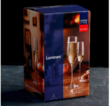 Набор стеклянных бокалов для шампанского Luminarc "Шампань" 160 мл 4шт - 6818 ✅ базовая цена 233.64 грн. ✔ Опт ✔ Скидки ✔ Заходите! - Интернет-магазин ✅ Фортуна-опт ✅