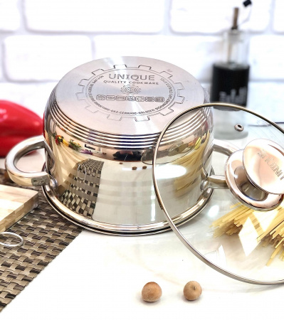 Кастрюля нержавеющая 4,5 л - Unique - 5006 ✅ базовая цена $14.65 ✔ Опт ✔ Скидки ✔ Заходите! - Интернет-магазин ✅ Фортуна-опт ✅