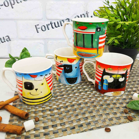 Чашка  керамическая 290 мл "Зверята" SNT - 506-01 ✅ базовая цена 43.48 грн. ✔ Опт ✔ Скидки ✔ Заходите! - Интернет-магазин ✅ Фортуна-опт ✅