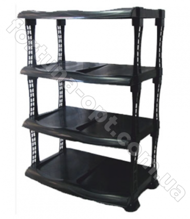 Полка для обуви 4-х ярусная черная (Люкс) 0723 ✅ базовая цена 154.73 грн. ✔ Опт ✔ Скидки ✔ Заходите! - Интернет-магазин ✅ Фортуна-опт ✅
