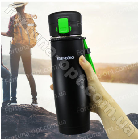 Термокружка - термос Edenberg EB - 629 с силиконовой ручкой и ремешком - 480 мл ➜ фото ➜ розн цена $6.54 - Интернет-магазин ✅ Fortuna-opt.com.ua. ✅