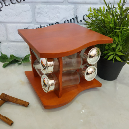 Спецовница на деревянной подставке 8 шт d18*15*17см Stenson 3822 ✅ картинка - Интернет-магазин ✅ Fortuna-opt.com.ua. ✅ Спецовница на деревянной подставке 8 шт d18*15*17см Stenson 3822 ✅ базовая цена $13.52 ✔ Опт ✔ Скидки ✔ Заходите! - Интернет-магазин ✅ Фортуна-опт ✅