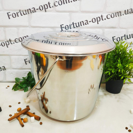 Ведро нержавеющее с крышкой A-Plus - 0390 (15 л) ✅ базовая цена $10.54 ✔ Опт ✔ Скидки ✔ Заходите! - Интернет-магазин ✅ Фортуна-опт ✅