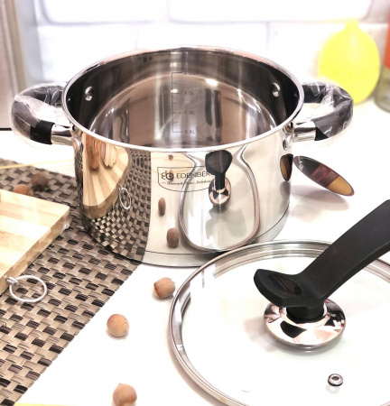Кастрюля нержавеющая с крышкой Edenberg EB - 3697 - 6.1 л ✅ базовая цена $14.56 ✔ Опт ✔ Скидки ✔ Заходите! - Интернет-магазин ✅ Фортуна-опт ✅